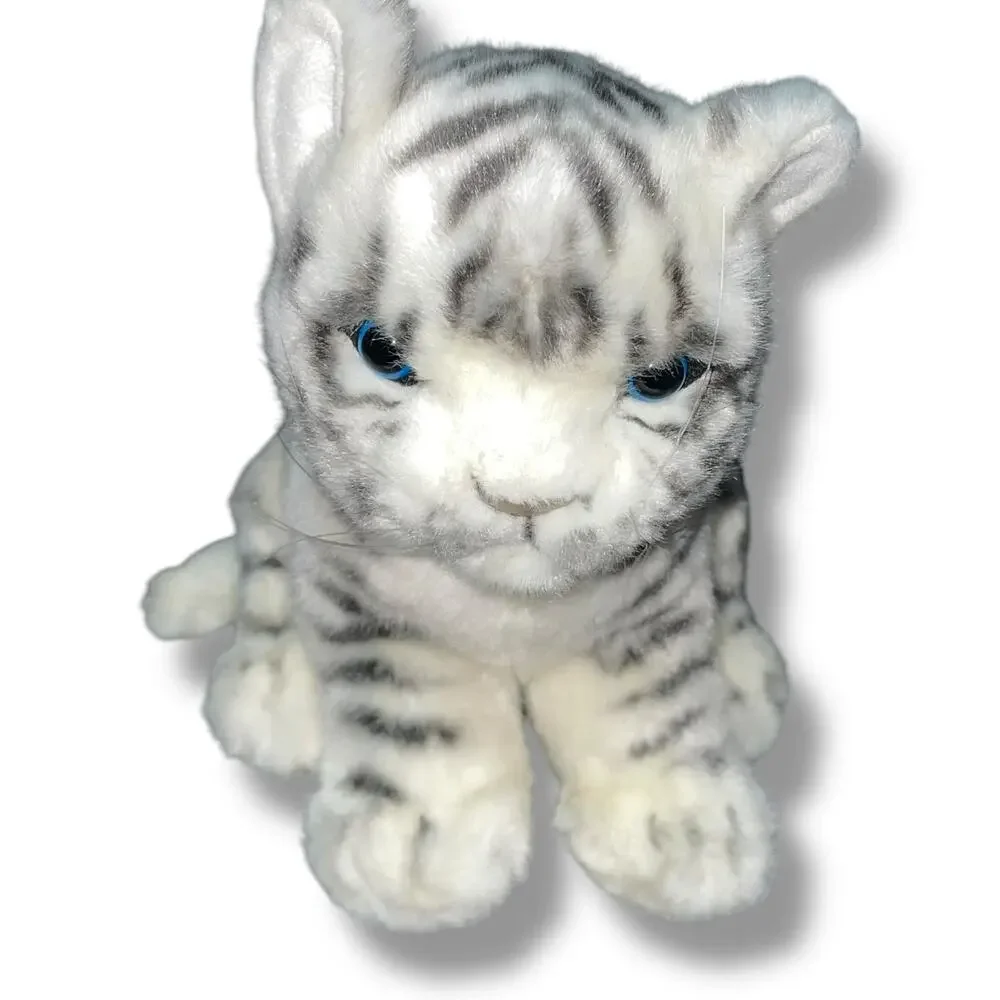 Hansa Creations Plush White Tiger Cub Lifelike Stuffed Animal Baby Cat 8